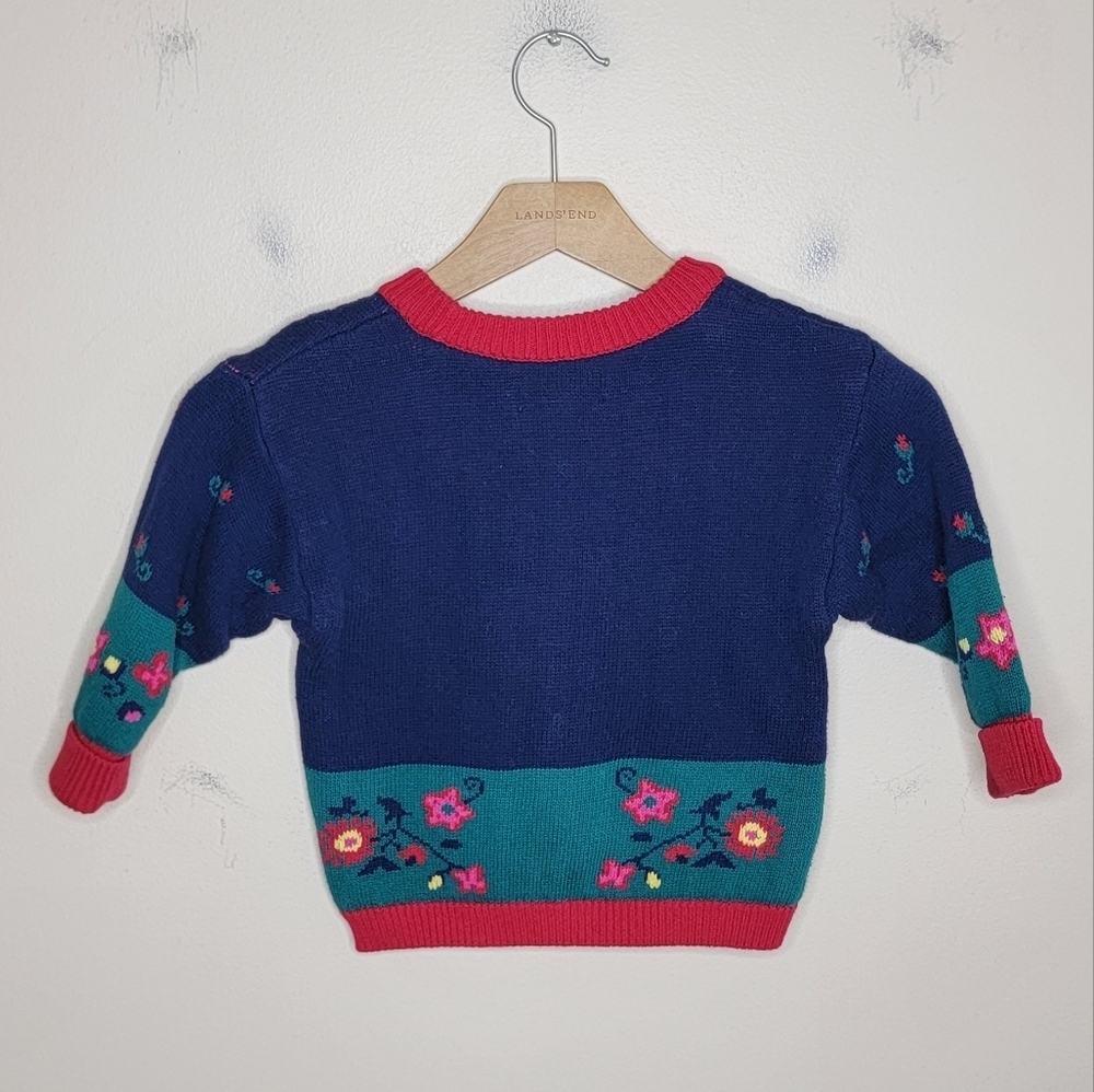 Vintage Gymboree Colorful Floral Knit Button Front Cardigan Sweater Size Small - Picture 5 of 7